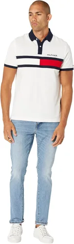 Vista 4 de Tommy Hilfiger Men's Short Sleeve Cotton Pique Flag Polo in Regular Fit