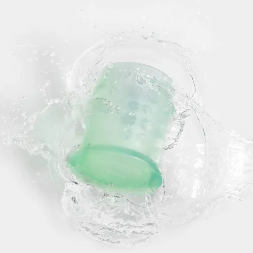Vista 4 de Olababy Taza de entrenamiento 100% de silicona para bebé y niño pequeño (menta)
