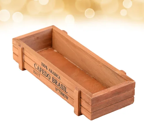 Vista 5 de Maceta decorativa de madera para plantas pequeñas y llaves