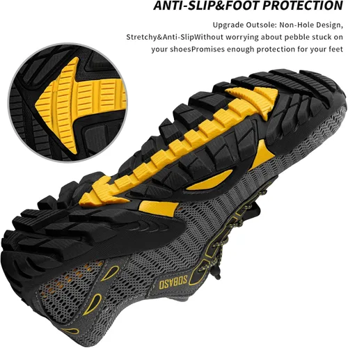 Vista 5 de SOBASO Zapatos de agua para mujeres y hombres, secado rápido, para natación, playa, zapatos acuáticos para deportes acuáticos, buceo, senderismo