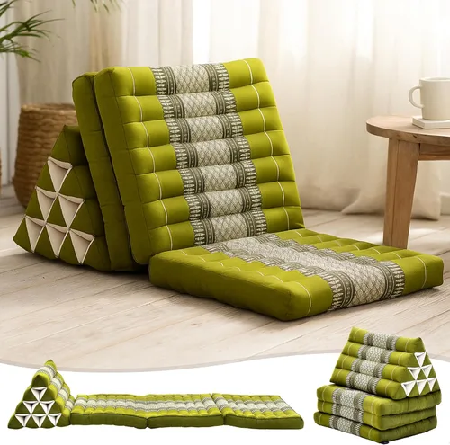 Vista 35 de Leewadee - Cojín Tailandés plegable para el suelo con respaldo para TV, sala de estar, colchón para exterior, 65.7 x 20.9 x 11.8 pulgadas, Kapok