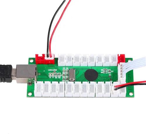Vista 4 de EG STARTS Arcade - Codificador USB de retardo cero para 2 jugadores, controlador de juegos de PC, botones de joystick arcade para PC, MAME