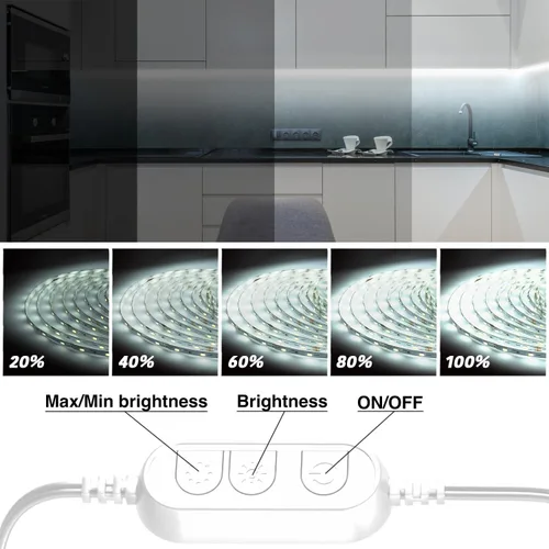 Vista 2 de dalattin Tira de luces LED blancas regulables de 50 pies, súper brillante de 24 V, 6500 K, 900 luces LED para dormitorios, espejos, cocina