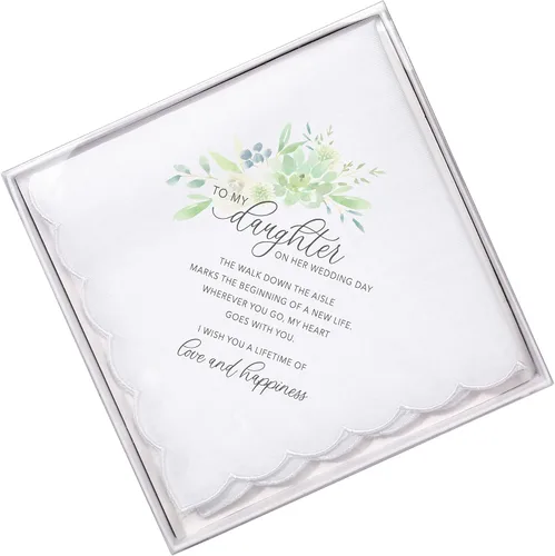 Vista 2 de Lillian Rose Pañuelo de recuerdo de boda para hija, talla única, color blanco