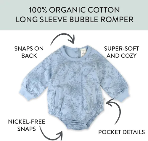 Vista 3 de HonestBaby Multipack Short Romper Sets and Dresses 100% Organic Cotton for Infant Baby and Toddler Boys, Girls, Unisex