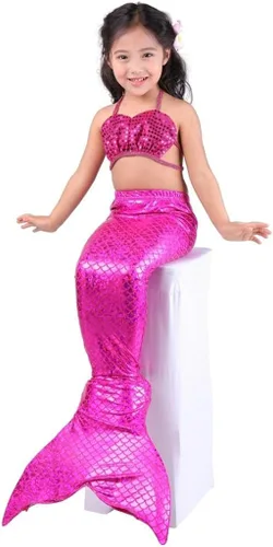 Vista 2 de Lito Angels - Traje de baño con cola de sirena para niñas (3 piezas)
