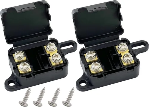 Vista 5 de Ampper - Soporte para fusibles ANL de 12 a 24 V, caja de fusibles MANL en línea de 2 vías para inversor de amplificador de audio de automóvil y más