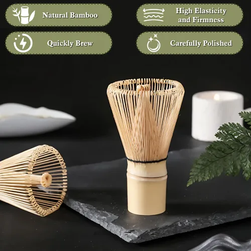 Vista 5 de Juego de 6 batidores de matcha, kit de herramientas de fabricación de matcha ceremonial japonés para batidor de bambú, cuchara de matcha, cuchara