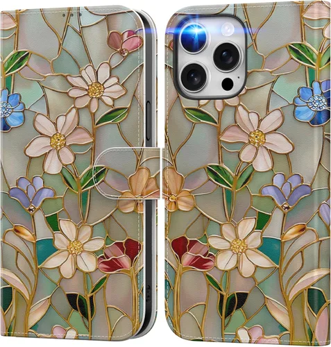 Vista 99 de DEENAKIN Funda tipo cartera para iPhone 15 con tarjetero + clip para efectivo, bloqueo RFID, protección contra caídas de grado militar y obras