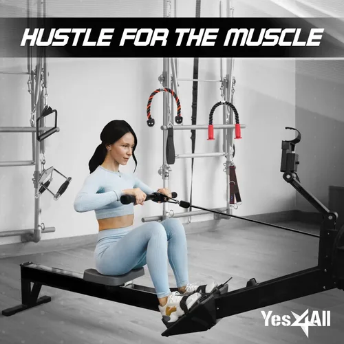 Vista 7 de Yes4All Cable Machine Attachment, Row Handles, Tricep Rope, Straight Bar, V Bar, LAT Pulldown Accessories Load 880 LB for Home Gym G. Cuerda