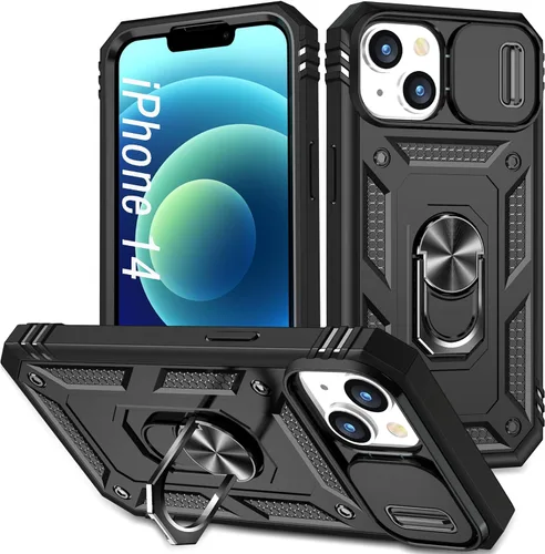 Vista 34 de Funda para iPhone 14, a prueba de golpes, resistente a los impactos, con lente deslizante protectora para iPhone 14 (6.1 pulgadas) (azul)