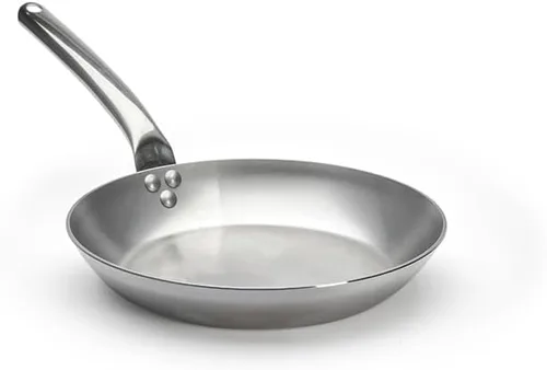 Vista 2 de De Buyer 5130.28 Carbone Plus - Sartén redonda con mango de acero inoxidable, 11.0 in de diámetro