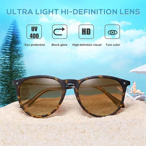 Vista 8 de Carfia Vintage Sunglasses for Women Polarized UV Protection Classic Retro