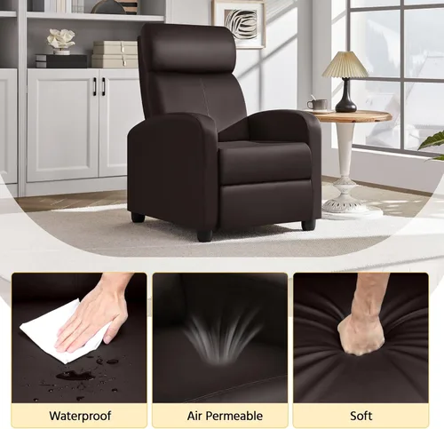 Vista 6 de Yaheetech Silla reclinable con 3 ángulos ajustables, color marrón (paquete de 2)