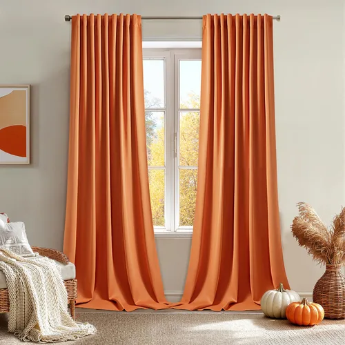Vista 16 de MIULEE Cortinas opacas con pestaña trasera de 63 pulgadas de largo, juego de 2 paneles para sala de estar, dormitorio, privacidad, bolsillo