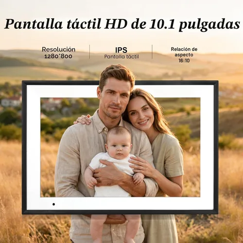 Vista 5 de Marco de fotos digital de 10.1 pulgadas, 32 GB de almacenamiento, marco de fotos WiFi con pantalla táctil IPS de 1280 x 800 pulgadas, marco de fotos