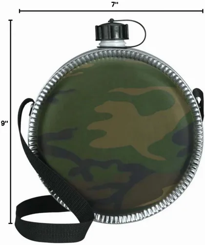 Vista 6 de Rothco Woodland Camo - Cantina desierta de 2 cuartos de galón, sin BPA, ideal para acampar y equipo al aire libre