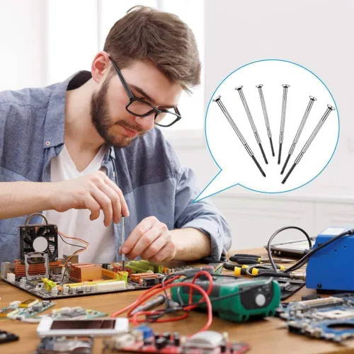Vista 7 de NSZETZ Juego de 6 destornilladores mini, pequeño kit de herramientas de reparación profesional con 6 tamaños diferentes de destornilladores