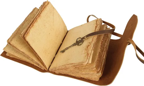 Vista 2 de Diario de Cuero Vintage Diario de Viaje Retro, Un Cuaderno de Papel Hecho a Mano Exclusivo con Diario Encuadernado en Cuero con Llave Diario Vintage