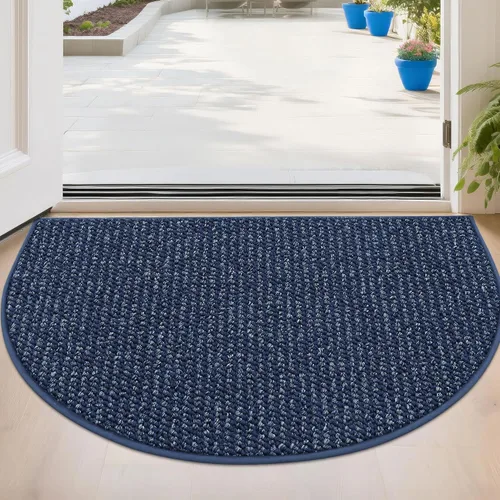 Vista 27 de BEQHAUSE Tapete Atrapa Suciedad para Puerta 17" x 30" Semicírculo Antideslizante Lavable Tapetes de Entrada Alfombras Absorbentes de Bienvenida