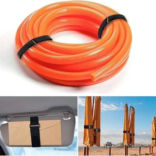 Vista 5 de Correas de gancho y bucle resistentes de 0.8 x 33 pies con 30 hebillas, correas de nailon ajustables de sujeción de cincha de corte libre a