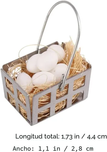 Vista 9 de Kisangel 1 Set Mini Cesta de Huevos Miniatura Casa de Muñecas Comida 1: 12 Escala Accesorios de Casa de Muñecas Accesorios de Jardín de Hadas Micro