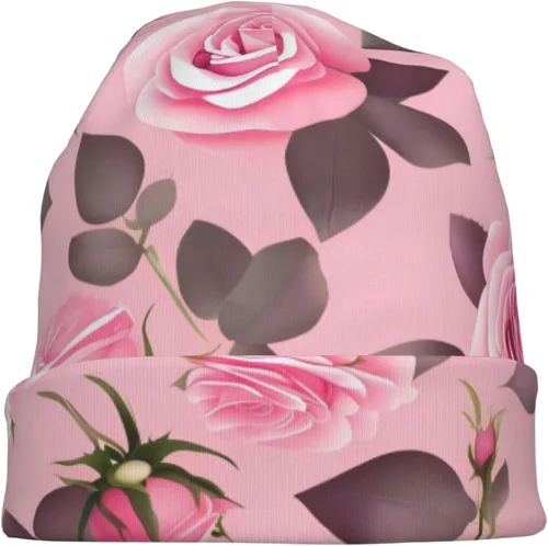 Vista 9 de Pretty Pink Roses Warm and Breathable Men's and Women's Universal Versatile Brimless Hat, for Daily Home and Outdoor Activities Clothing Accessories