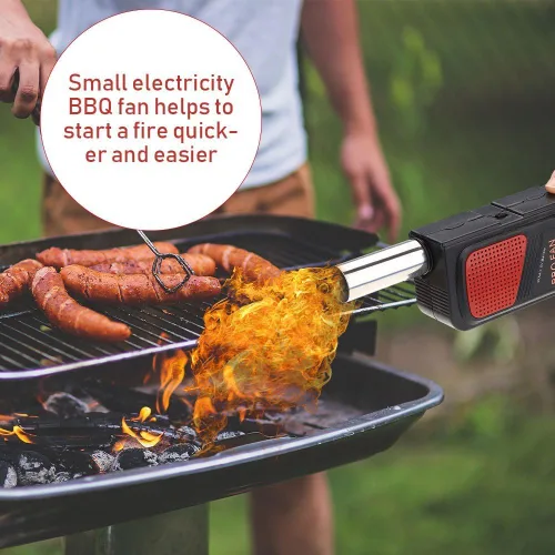Vista 3 de Soplador de aire eléctrico portátil de mano para barbacoa Herramienta de fuelle de fuego Electricidad Ventilador de barbacoa al aire libre Picnic