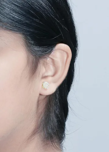 Vista 2 de Dazzlingrock Collection Pendientes redondos de diamantes blancos de 0,30 quilates