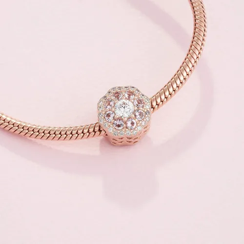 Vista 4 de PANDORA Joyería de cristal rosa brillante y dije de circonita cúbica en rosa Metal Cristal Circonita cúbica
