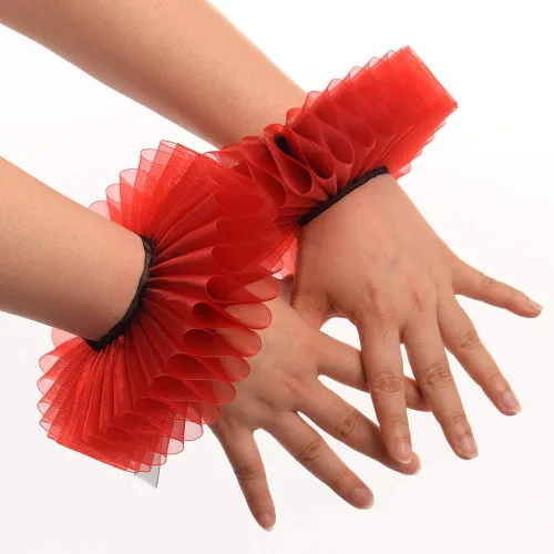 Vista 19 de GRACEART Elizabethan Dickens Ruff Cuello Payaso Collar Elizabeth Muñeca Ruffs Ruffle Cuff Bandas