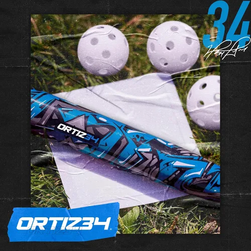 Vista 5 de Ortiz34 Juego de bate y pelota – Juego de bate y pelota de plástico de grafiti – David Ortiz juego de béisbol para el patio trasero para jóvenes