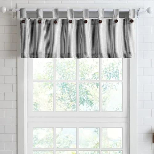 Vista 30 de Cortinas de nivel de algodón July Joy de 24 pulgadas de largo, cortinas de cocina de estilo rústico, bolsillo para barra para ventana pequeña