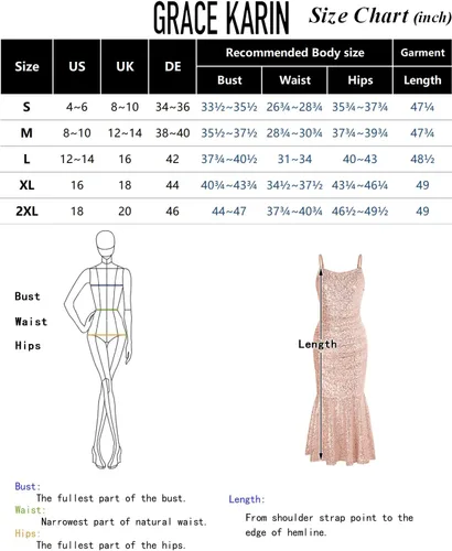 Vista 5 de GRACE KARIN Vestido formal de lentejuelas para mujer 2023, elegante vestido de sirena bodycon maxi vestido de fiesta de noche, vestidos de graduación