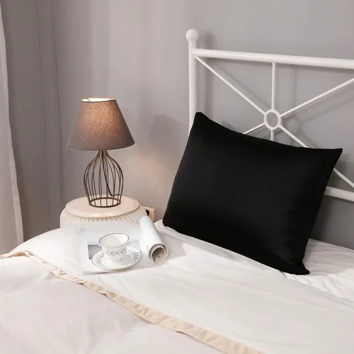 Vista 5 de Vernia juego de 2 fundas de almohada de seda natural para el cabello y la piel, ambos lados de 19 momme y 600 hilos con cremallera oculta