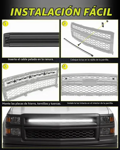 Vista 7 de Kit de luces LED DRL de 36.6 pulgadas para Chevy GM Silverado 2014-2018, accesorios para parrilla delantera, luces de acento de barra de posición