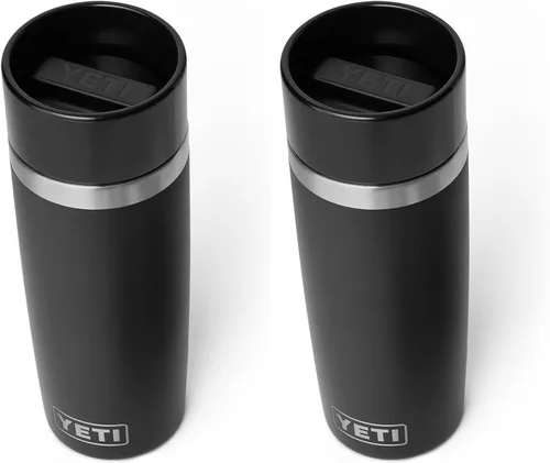 Vista 55 de YETI Rambler - Botella de viaje de 8 onzas, acero inoxidable, aislada al vacío con tapa a prueba de fugas, color negro