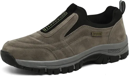 Vista 6 de Zapatos de senderismo para hombre, zapatos de senderismo anchos transpirables antideslizantes, zapatos ortopédicos de senderismo al aire libre
