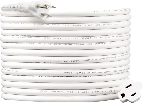 Vista 17 de Amazon Basics - Cable de extensión de 3 pies, extensor de toma de 3 clavijas, cable de extensión para interiores, 13 amperios, 125V, color negro