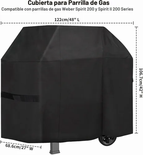 Vista 2 de Cubierta para parrilla Only Fire, cubierta impermeable 600D de repuesto, accesorios de barbacoa para parrilla de gas Weber 7138 Spirit II 200