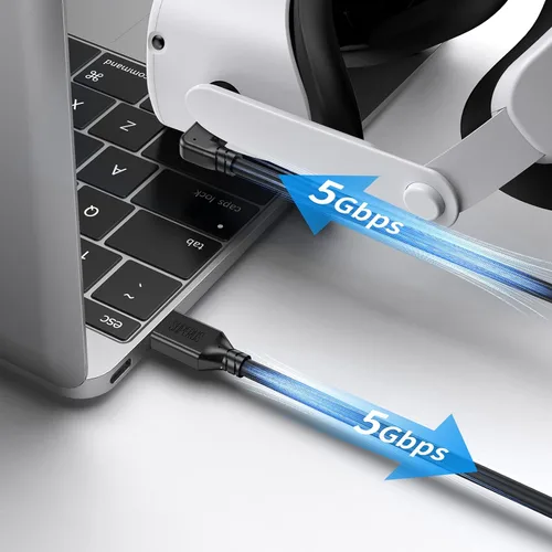 Vista 4 de SUPERUS Cable de enlace de 16 pies compatible con OculusMeta Quest 321 - Cable de carga USB C a USB C, cable de carga y transferencia de datos