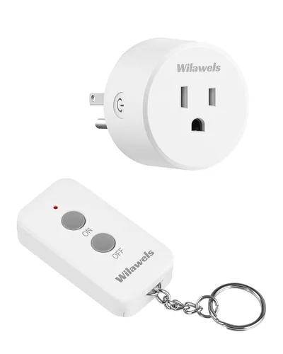 Vista 11 de Toma de control remoto negro, interruptor de luz inalámbrico WILAWELS con base magnética, interruptor de salida remoto de encendido y apagado