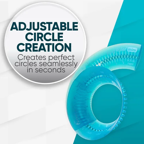 Vista 2 de Koala Tools - Mini regla de anillo para plantillas y superficies de círculos, regla circular con diámetro ajustable de 1 a 3.5 pulgadas, herramienta