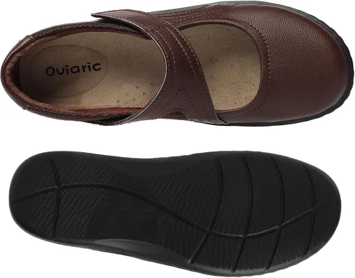 Vista 8 de Oviaric Zapatos planos clásicos y cómodos Mary Jane para mujer, zapatos de vestir casuales a la moda, bonitos zapatos de vestir con puntera cerrada