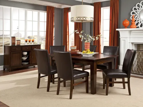 Vista 3 de Intercon Kona - Juego de comedor de madera de mango de 7 piezas