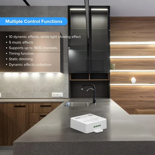 Vista 2 de SEZO SP636E Música de un solo color Bluetooth SPI LED controlador dinámico efecto de luz blanca para FCOB IC LED Strip Trabajo con panel táctil