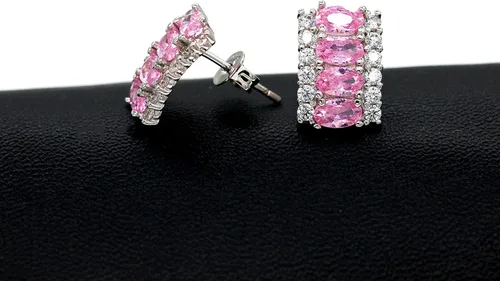 Vista 8 de Uloveido Platino plateado ovalado corte cúbico zirconia 7 piedras collar pendientes y anillo media luna fiesta joyería conjunto T502