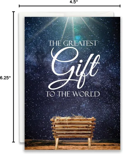 Vista 7 de JBH Creations - Tarjeta de Navidad religiosa del mayor regalo - Paquete de 24