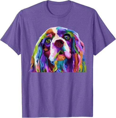 Vista 5 de Camiseta con diseño de Cocker Spaniel de arte pop para dueños de perros, Negro, S