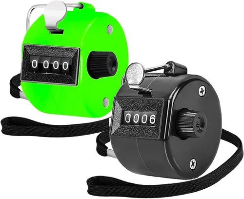 Vista 12 de TESEAS Clicker Counter - Contador manual de mano, contador de 4 dígitos, paquete de 2 contadores mecánicos de mano, clickers para pitch, umpire